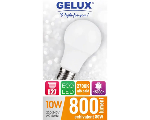 Bec LED Gelux, soclu E27, putere 10 wați