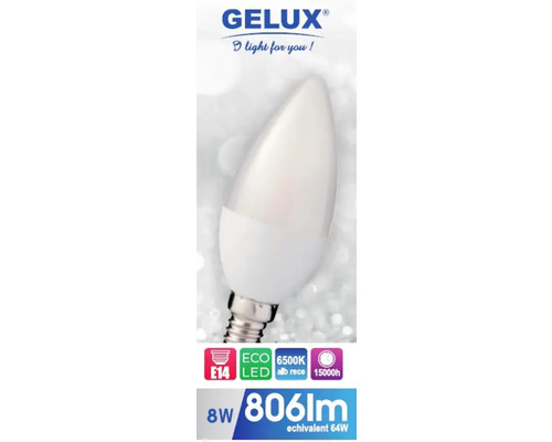 Bec LED Gelux E14, 8 wați, 806 lumeni