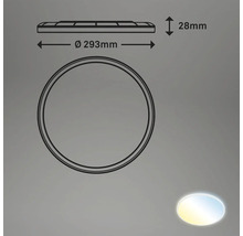 Plafonieră cu LED integrat Slim 18W 2400 lumeni Ø293 mm 2700-6500K, cu telecomandă, albă