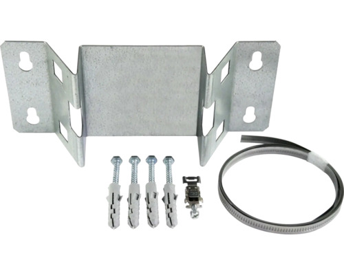 Set de montaj cu suport, șuruburi, dibluri și clemă de furtun