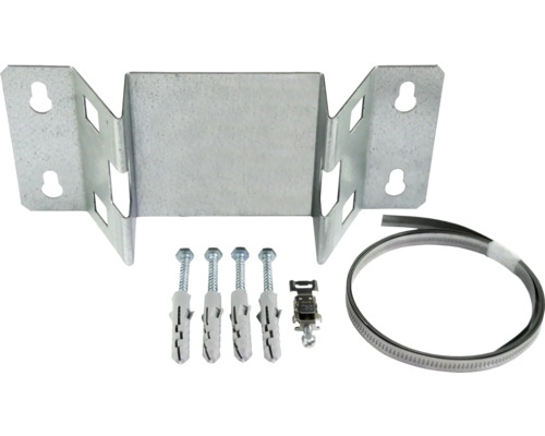 Set accesorii montaj cu suport de montaj, șuruburi, dibluri și bandă de fixare