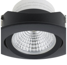 Spot încastrabil mobil cu LED integrat Saliceto 6W 380 lumeni, 2700K variabil, Ø88 mm, negru-thumb-3