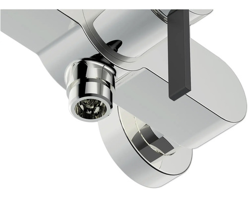 Prim-plan al unei baterii cu gura de scurgere și manetă