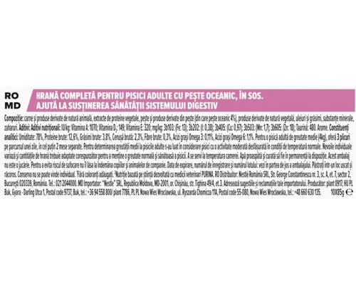 Informații despre hrana pentru pisici adulte cu pește oceanic în sos