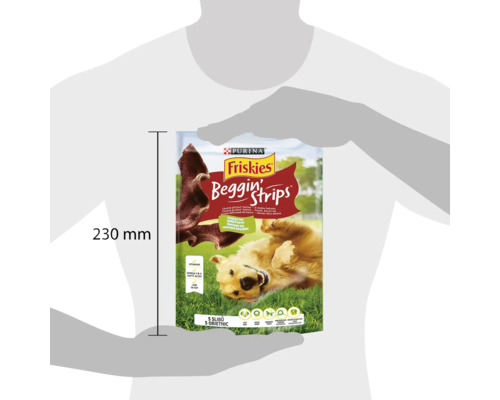 Gustare pentru câini Purina Friskies Beggin Strips, dimensiunea pachetului 230 milimetri