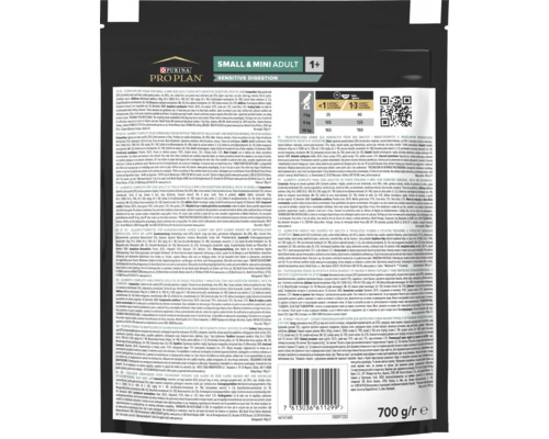 Sigla Purina Pro Plan, Small & Mini Adult 1+ Sensitive Digestion hrană uscată pentru câini, 700 grame
