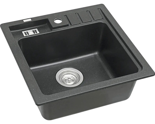 Chiuvetă de bucătărie neagră din granit