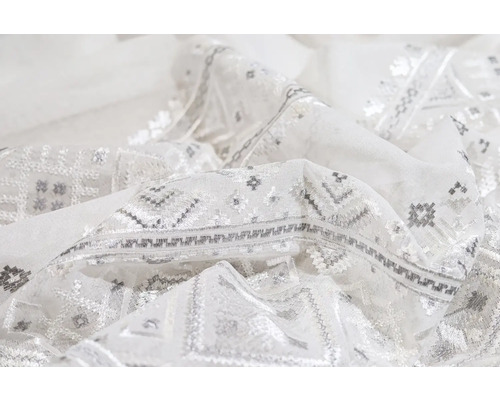 Material decorativ pentru perdele cu model țesut