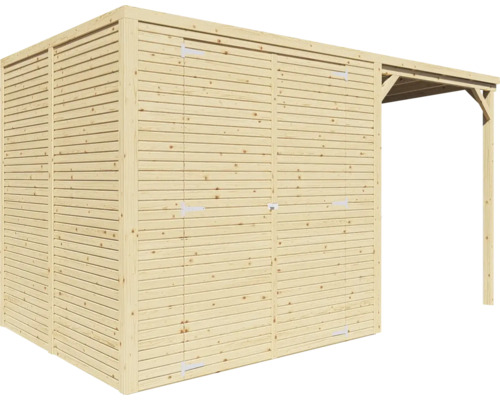 Cabină de grădină cu extensie din lemn