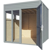 Căsuță de grădină Bertilo Cubo 2 Office cu podea 226x240 cm gri deschis