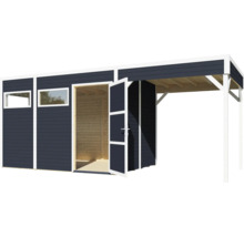 Cabină de grădină cu ușă dublă, ferestre și copertină