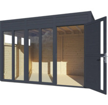 Căsuță de grădină Bertilo Cubo 3 Office cu podea 336x240 cm antracit