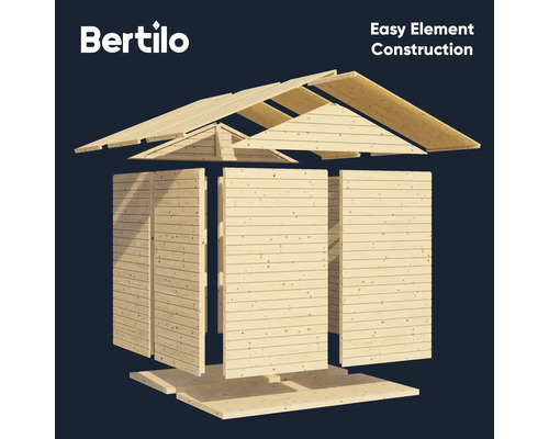 Kit de căsuță de grădină Bertilo cu construcție simplă cu elemente