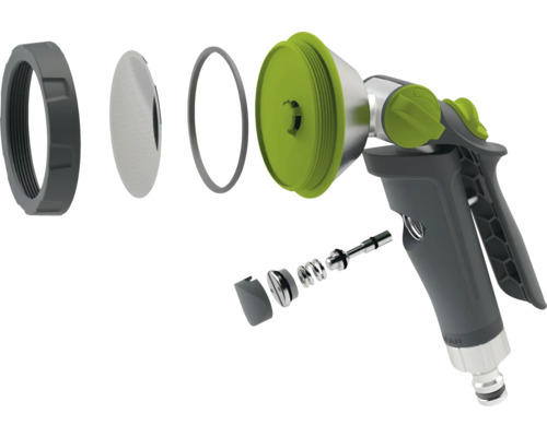 Explozie detaliată a unui pulverizator de grădină cu diverse piese