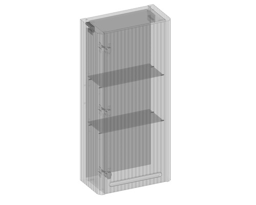 Imagine cu un dulap de baie cu trei rafturi pentru depozitarea articolelor de baie