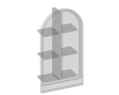 Raft cu trei rafturi pentru montare pe perete