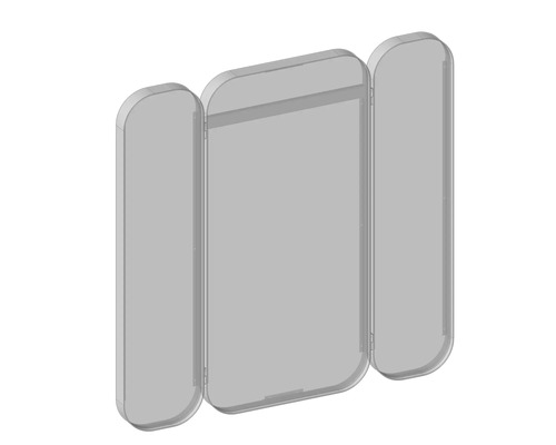 Ecran de duș cu trei elemente