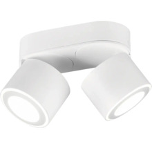 Lumină de tavan cu două spoturi pentru direcționarea flexibilă a luminii