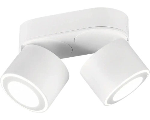 Lumină de tavan cu două spoturi pentru direcționarea flexibilă a luminii
