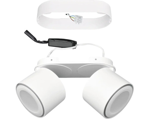 Corp de iluminat aplicat cu două spoturi