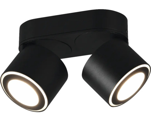 Lumină de tavan neagră cu două reflectoare
