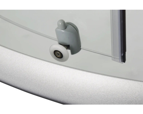 Detalii ale unei cabine de duș cu mecanism de rulare