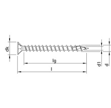 Desen tehnic al unui șurub cu dimensiuni indicate