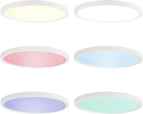 Mai multe plafoniere rotunde cu LED cu schimbare de culoare