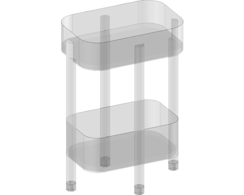 Două rafturi de depozitare din plastic cu picioare