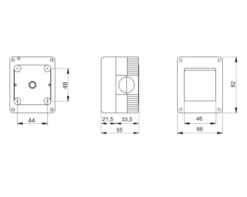 Desen tehnic al unui comutator cu dimensiuni indicate