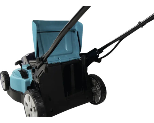 Mașină de tuns iarba cu coș de colectare în spate