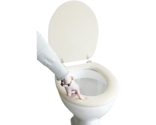 Capac WC ADOB Premium Soft cu burete, închidere simpă, bej 44,5x37 cm
