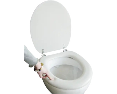 Capac WC ADOB Premium Soft cu burete, închidere simpă, gri 44,5x37 cm