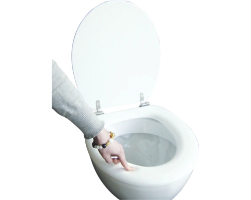 Capac WC ADOB Premium Soft cu burete, închidere simpă, alb 44,5x37 cm