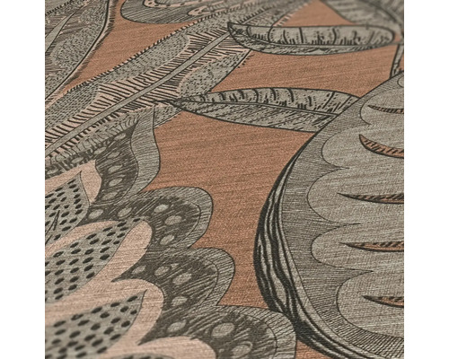 Imagine detaliată a unui tapet cu model cu motive florale pentru decorarea pereților