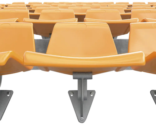 Rând de scaune de stadion din plastic cu suport metalic