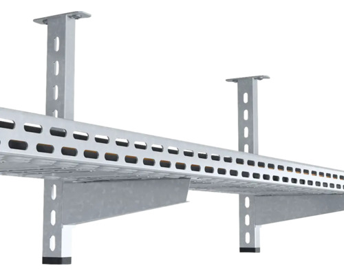 Canal metalic pentru cabluri cu elemente de fixare pentru montaj pe tavan