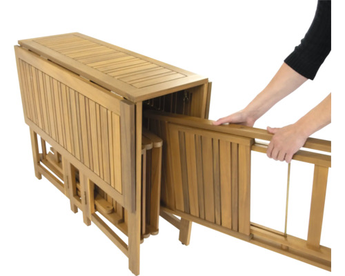 Masa de grădină din lemn cu scaune pliabile