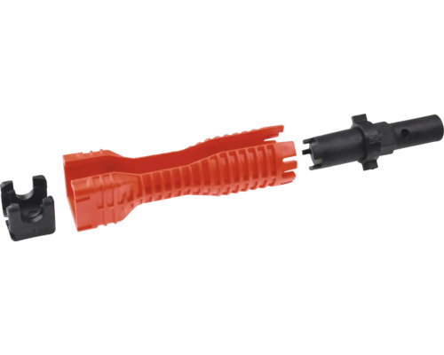 Cheie de montaj radiator, din mai multe piese, pentru montarea robinetelor de radiator și a racordurilor cu șurub.