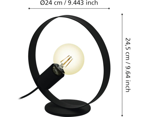 Lampă de masă decorativă cu o înălțime de 24,5 cm și un diametru de 24 cm