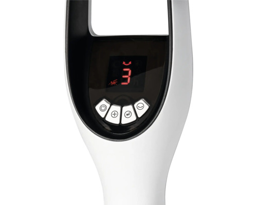 Panoul de control al unui ventilator cu afișaj digital și butoane