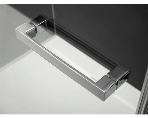 Vizualizare detaliată a unui mâner de ușă de cabină de duș dreptunghiular