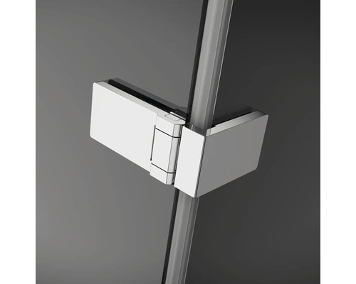 Prim-plan cu o balama de cabină de duș