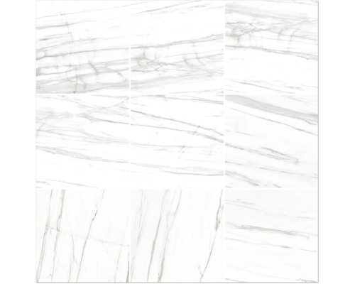 Plăci cu aspect de marmură, aranjament din nouă imagini individuale