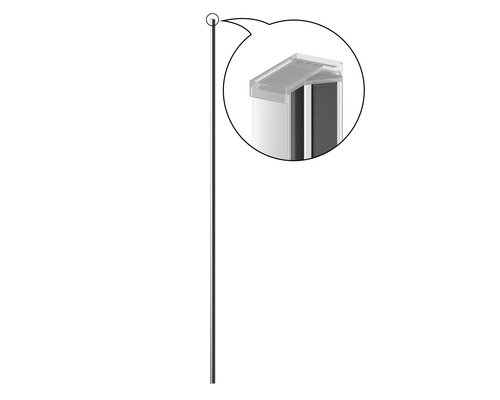 Profil opritor form&style MODENA 1950 mm crom Profil de montaj din aluminiu cu capac
