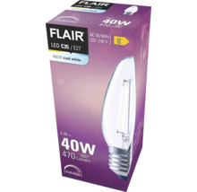Bec LED variabil Flair E27 4W 470 lumeni, glob clar lumânare, lumină neutră