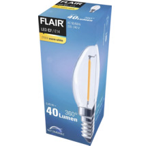 Ambalaj pentru un bec LED Flair C7/E14 nedimabil cu 40 lumeni și lumină albă caldă