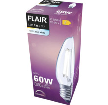 Bec LED variabil Flair E27 6W 806 lumeni, glob clar lumânare, lumină neutră