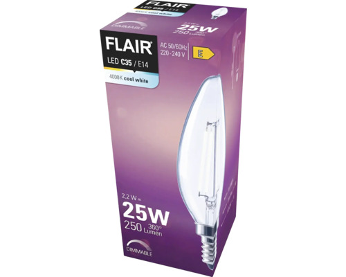 Bec LED FLAIR C35/E14, 2,2 W, 250 lumeni