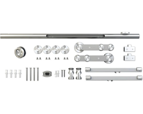 Set feronerie ușă glisantă cu șină de ghidare, role și material de fixare